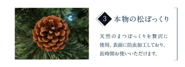 ７Lifeのクリスマスツリーは、松ぼっくりつき！